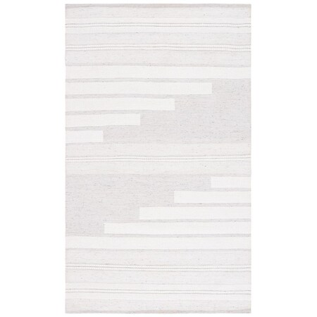 Safavieh 4 x 6 ft. Kilim Flat Weave Rectangle Area Rug Ivory & Light Grey KLM448G-4